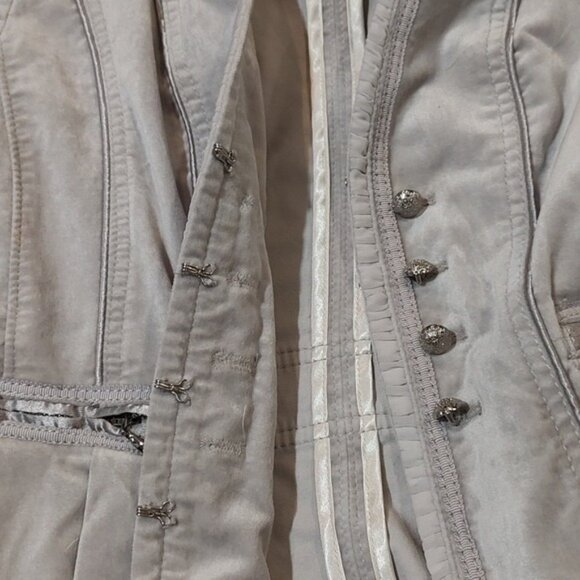 White House Black Market 4 grey silver velvet jacket - Picture 4 of 6